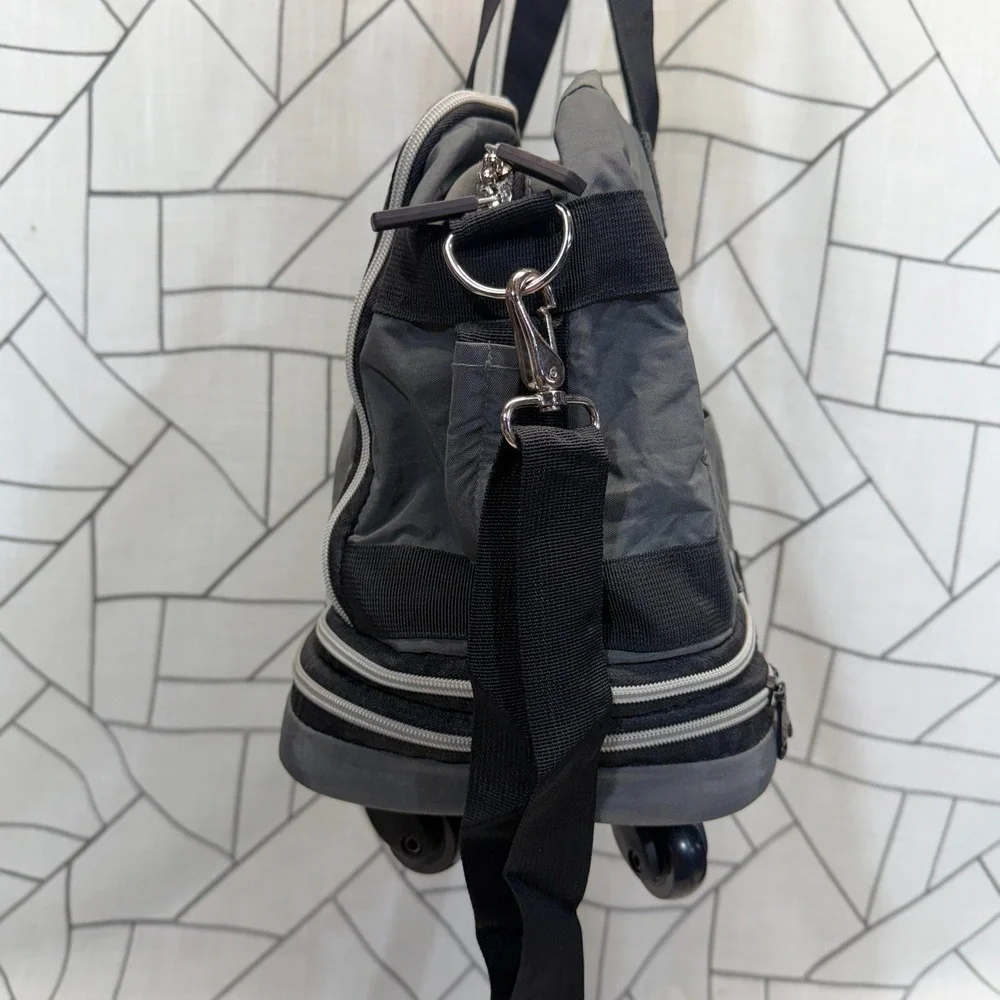 Biaggi Zipsak Boost Expandable Rolling Duffel Bag OS Gray Foldable Spinner NWT